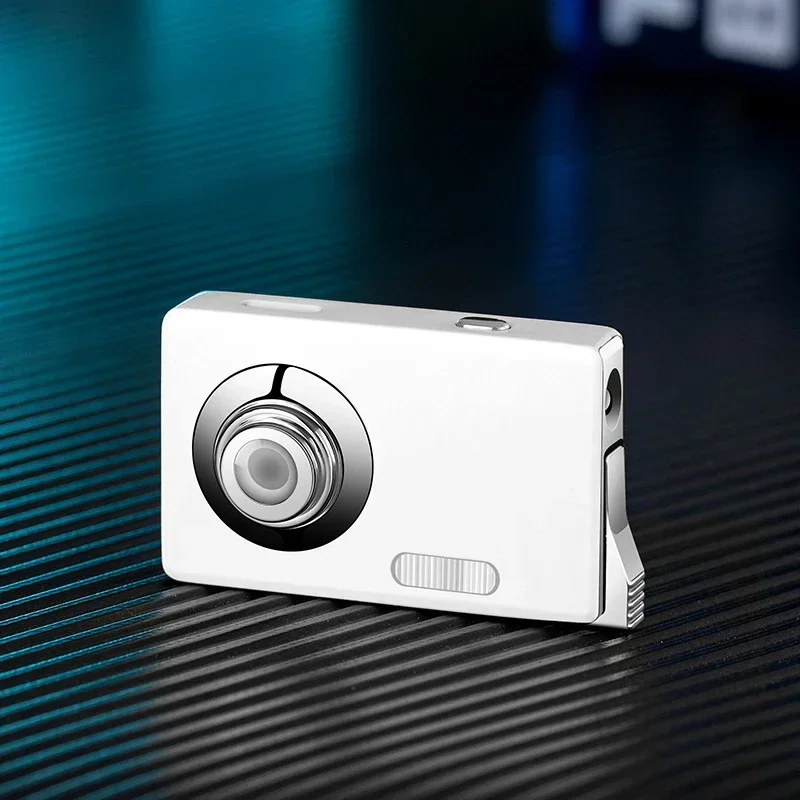 2025 Creative Metal Windproof Lighter Camera shaped LED Lighting Butane Gas Lighter Red Flame Jet Lighter Smoking Accessories - Image 5