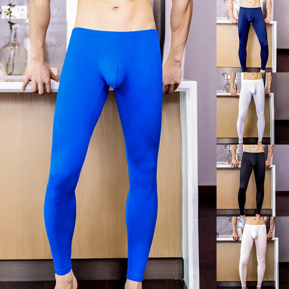 Pantalones de salón Pantalones de pijama térmicos Se mantienen abrigados y con estilo con pantalones de salón de lencería sexy de color sólido para hombres