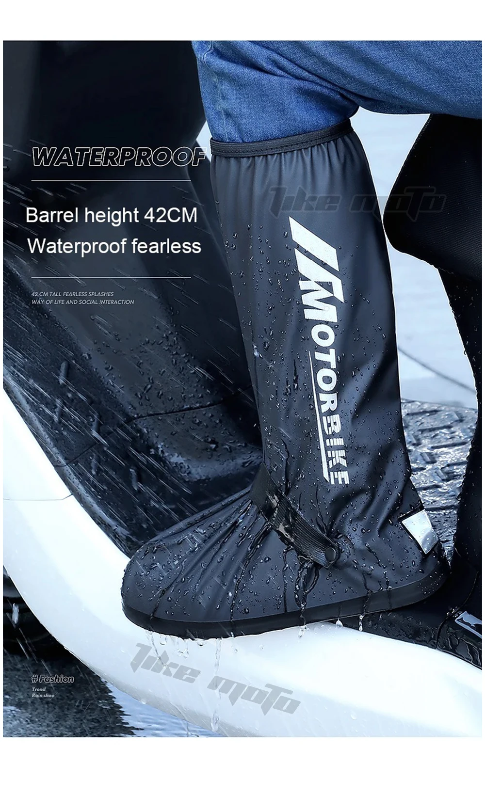 Motorrad Hohe Regen Stiefel Wasserdicht Reflektierende Schnee Nicht-Slip Schuhe Motorrad Radfahren Fahrrad Wiederverwendbare Regendicht Schuhe Abdeckung – Detail 3
