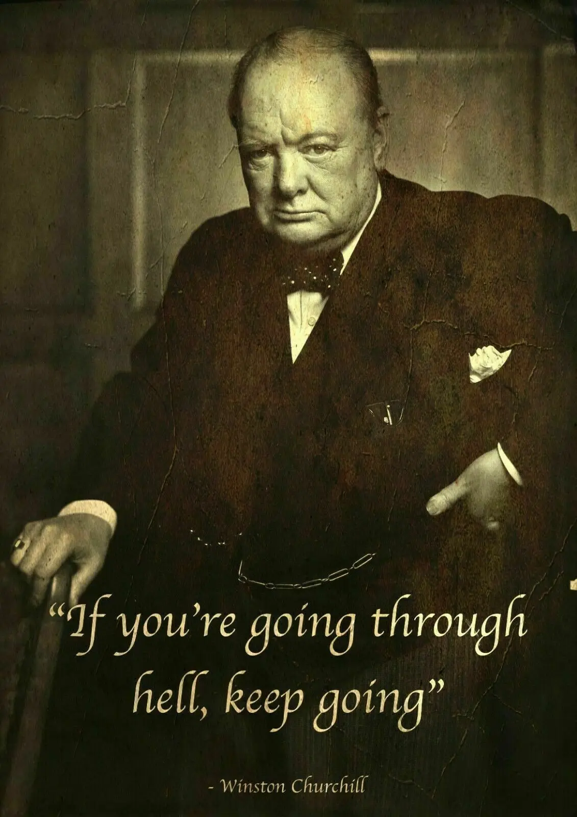 

Vintage Winston Churchill Motivational Quote Print Art Canvas Poster For Living Room Decor Home Wall Picture