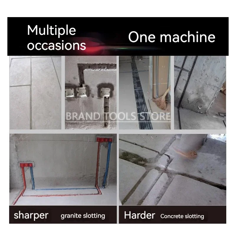 220V 7200W Machine Concrete Cutting Machine + Diamond Saw Blade Multi-function Wall Slotting Machine Electric Slotting