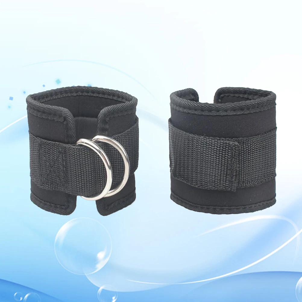 2 個の足首カフ D リングパッド入りレッグエクステンションカールヒップアブダクターフィットネストレーニングブラックアンクルストラップストラップ
