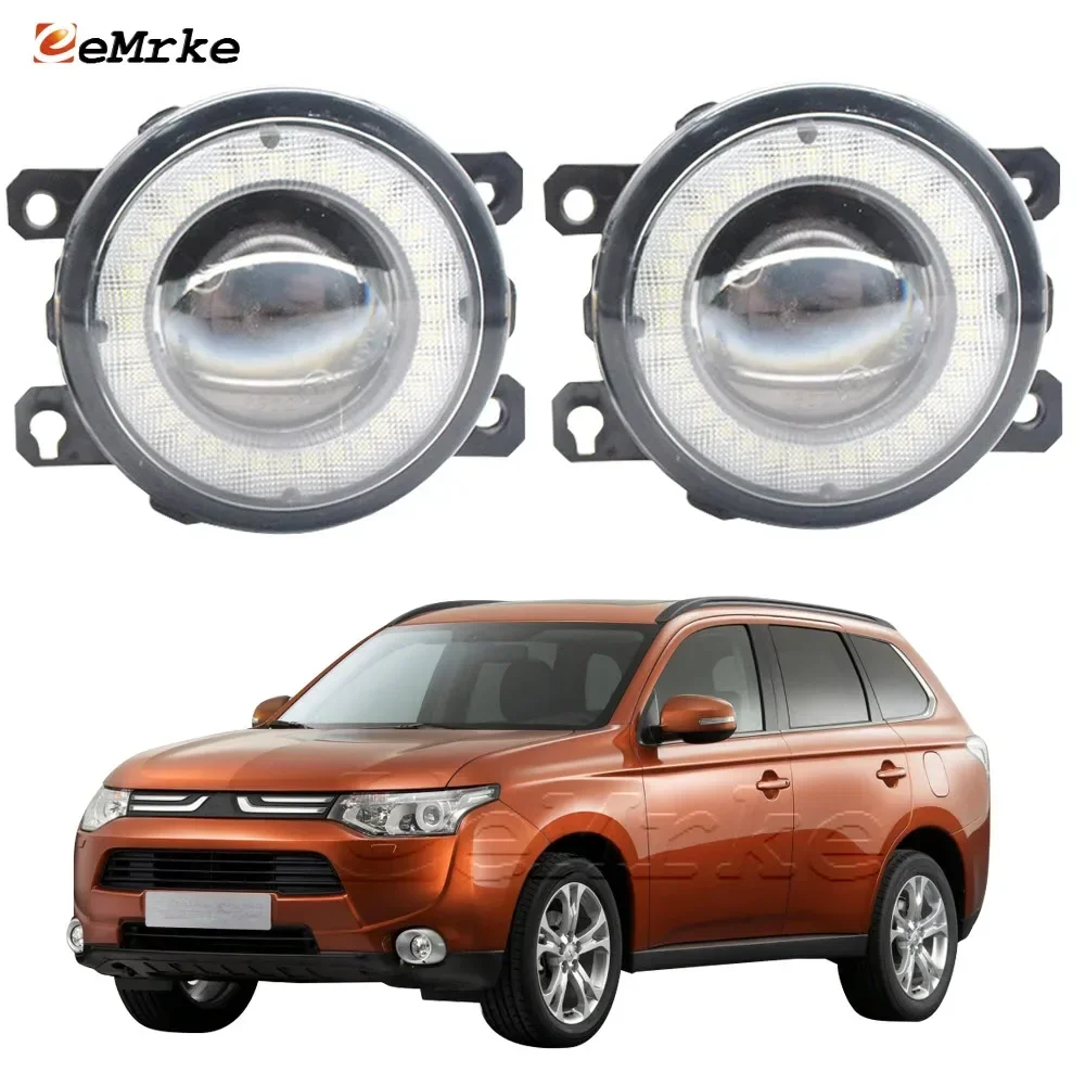 

2 Pieces Car LED Lens Fog Lights Assembly Angel Eye DRL Daytime Runinng Light lamp for Mitsubishi Outlander III GG_W/GF_W/ZJ