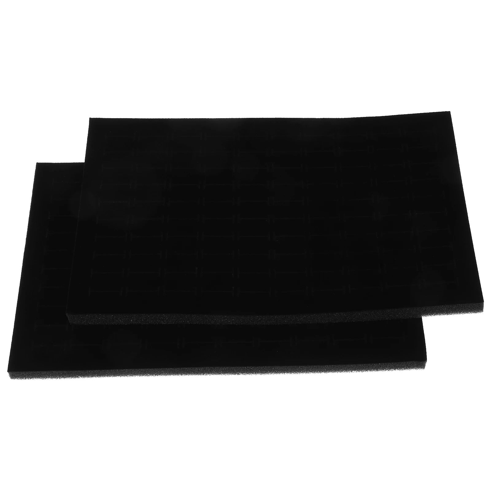 

2pcs Jewelry Box Pad Black Sponge Inserts Earring Ring Tray Display Storage Accessories Organizer Foam Liner Protects Scratches