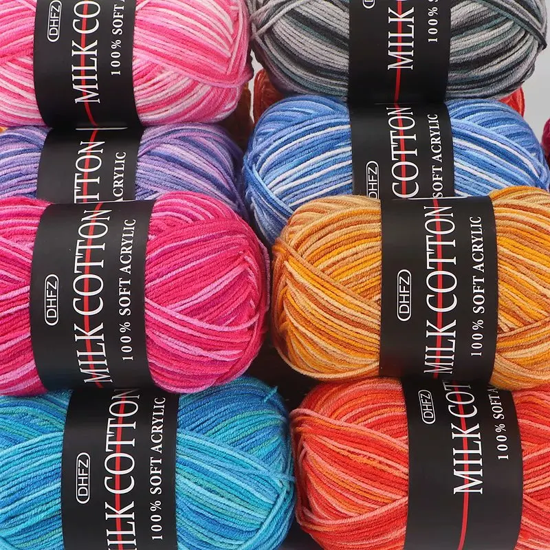 1Pc 50g 120M Milk Cotton Yarn Crochet Yarn For Knitting Wool Yarn Hand Knitted Yarn to Knit Blanket crocheted thread