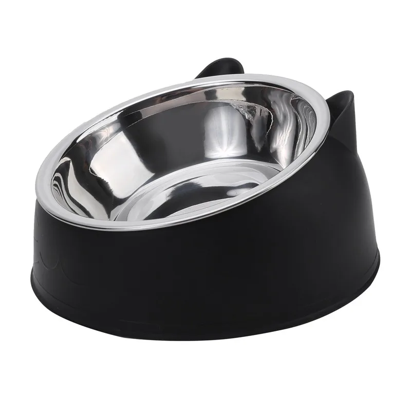 15 ° Schräge Katzennapf aus Edelstahl, rutschfeste Basis, auslaufsicherer Trinkwassernapf für Hunde – 100/200/400 ml, Nackenschutz – Detail 8