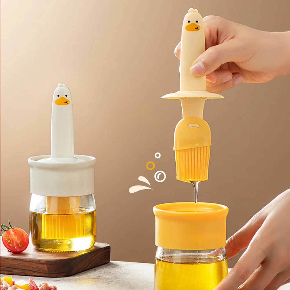 

Oil Dispenser With Brush For BBQ Reusable Sauce Applying Brush For Cakes Meat Desserts