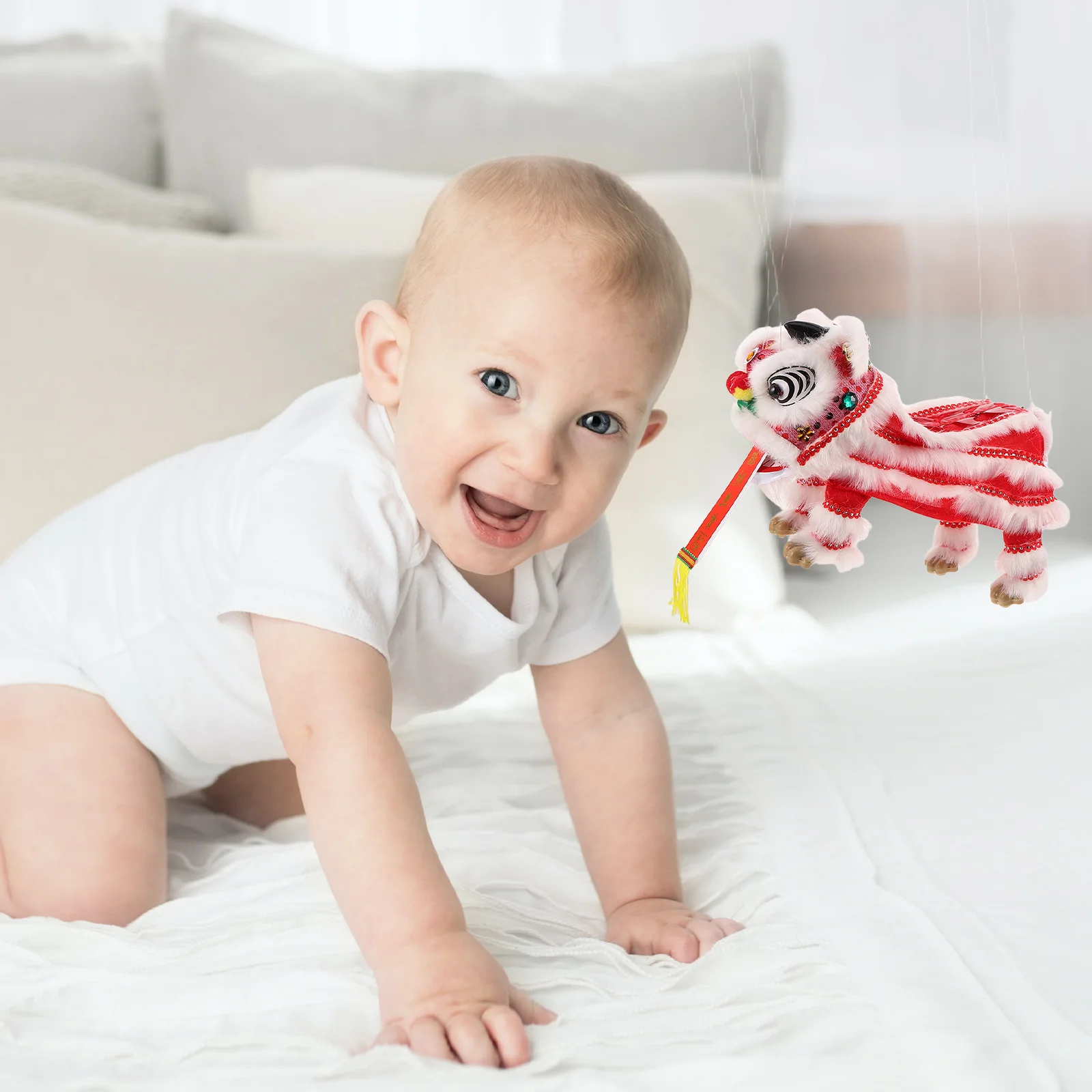 หุ่นเชิดสิงโต งานฝีมือแบบดั้งเดิม สำหรับเทศกาลฤดูใบไม้ผลิ ตรุษจีน เหมาะสำหรับเด็กเล่นเล่านิทาน