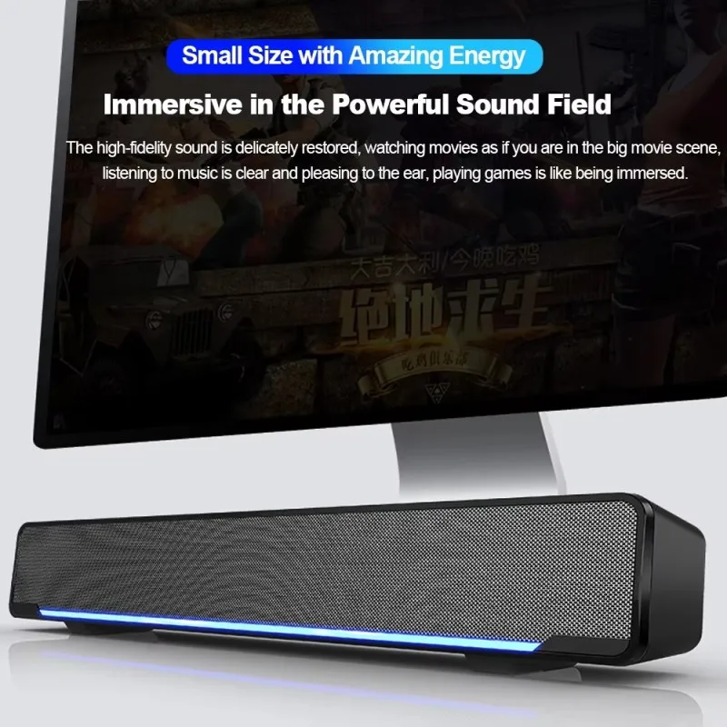 Computer Sound Bar Wired And Wireless Bluetooth 5.0 Speaker For TV Soundbar Wireless Subwoofer Multimedia Soundbox For TV Laptop