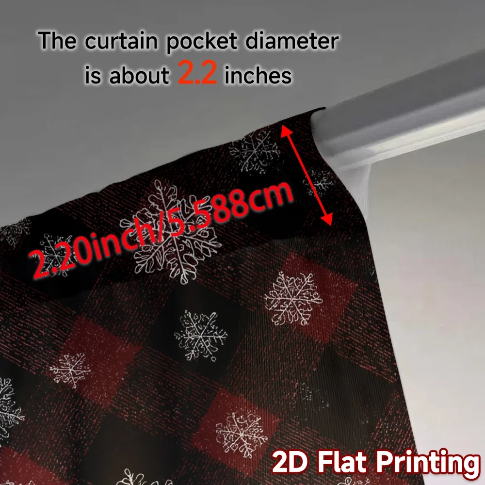Druk płaski 2D, JIT 2 szt., Zasłony (bez drążka) Świąteczne Gnomki (1) Eleganckie zasłony okienne Wszechstronne zasłony poliestrowe Dekoracja pokoju