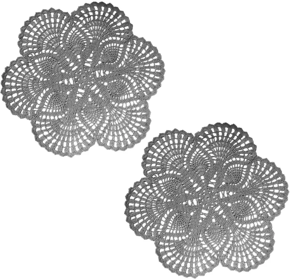 BomHCS    Flower Lace Mats Kitchen Table Doilies Set of 2 PCS Handmade Crochet Placemats Home Dinner Knife Fork Mat