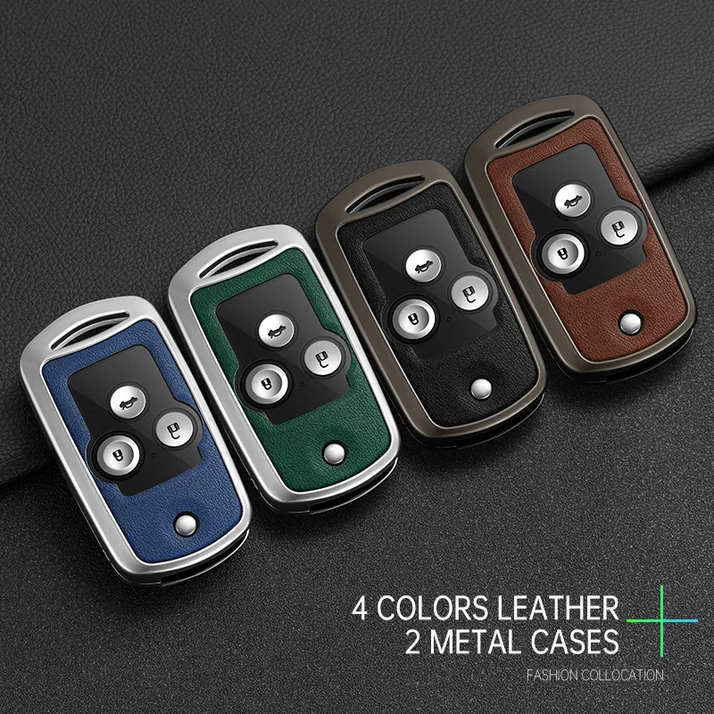 Zinc Alloy Car Key Case Cover For Honda Civic Fit Accord CRV HRV Jazz For Acura TL TSX ZDX RSX CRZ 2 3 Buttons Auto Accessaries