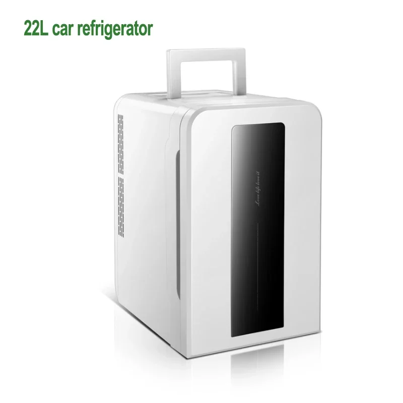 Réfrigérateur CNC à double noyau pour voiture et maison, petit réfrigérateur à porte unique pour dortoir d'étudiants, 12v dc/220v ac, 22l, 1 pièce