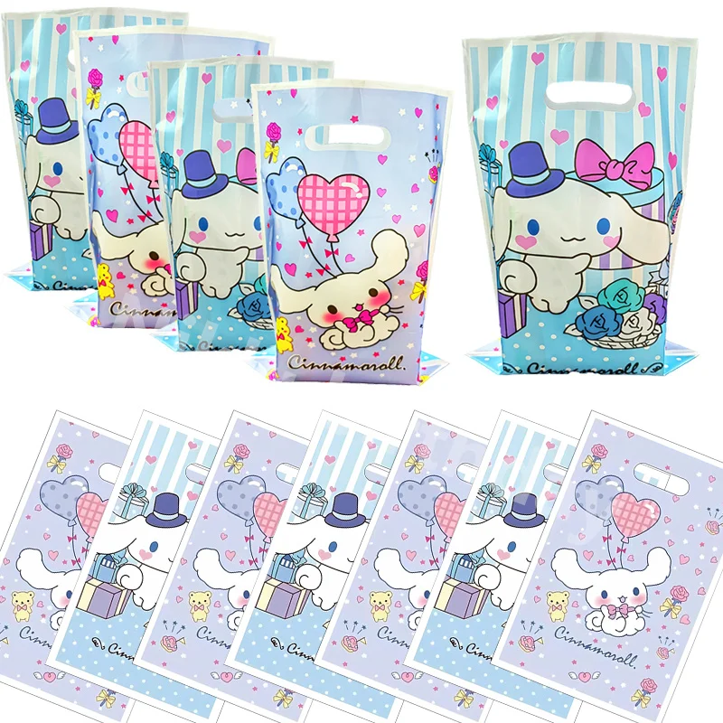 Cinnamoroll-Bolsa de regalo de 16,5x25cm para niño, suministros de fiesta de cumpleaños, decoraciones de Sanrio, recuerdos de fiesta