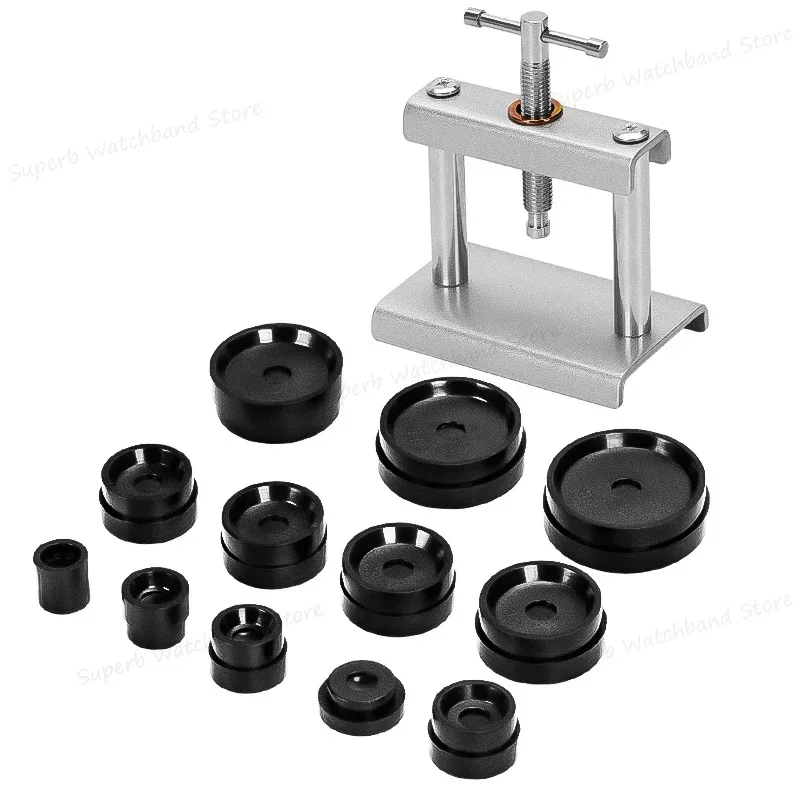 Профессиональный набор пресс для часов, 12 шт., задняя часть для часов, инструмент для закрытия корпуса и фитинговые штампы, набор инструментов для ремонта часов для часовщика