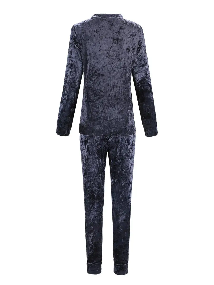 Conjunto Esportivo Casual de Manga Longa para Mulheres Europeias e Americanas, Conjunto de Poliéster Faion para o Inverno c...