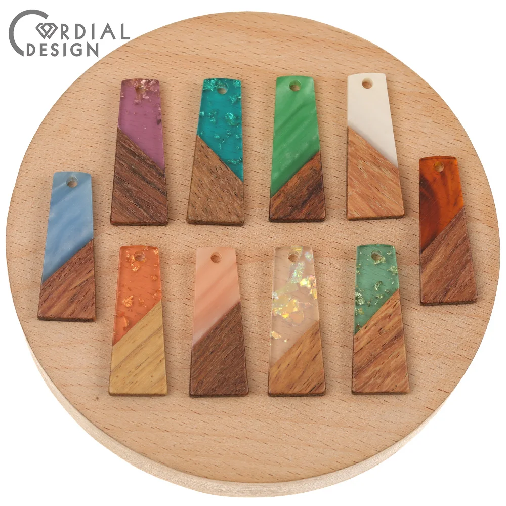 

Аксессуары для сережек Cordial Design 50 шт. 12*30 мм/подвески/натуральное дерево и смола/фурнитура и компоненты для ювелирных изделий/трапециевидная форма/Сделай сам