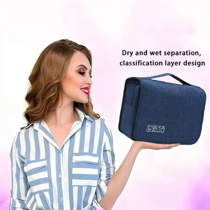 1 قطعة أكسفورد النسيج رجال الأعمال المحمولة حقيبة التخزين أدوات الزينة المنظم النساء حقيبة مستحضرات التجميل مقاوم للماء معلقة السفر غسل الحقيبة #1