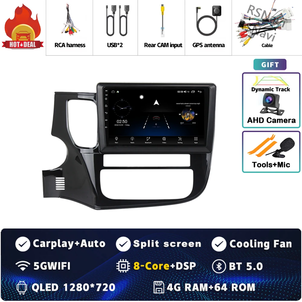 Android 15 Voor Mitsubishi Outlander 3 GF0W GG0W 2012-2018 Stereo Autoradio Multimedia Video Player GPS AI Voice CarPlay