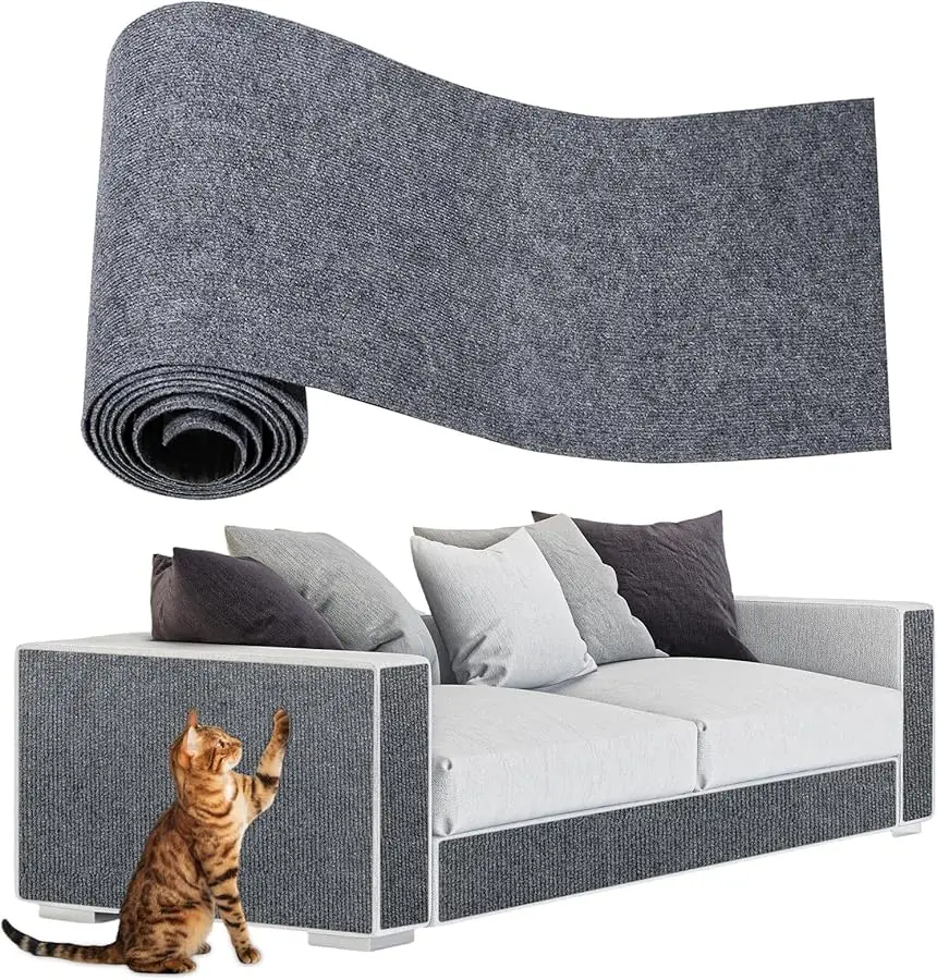 

Anit Cat Scratch Couch Furniture Protector,78.7x15.8 Cat Wall Corner Scratcher Pads Mat,DIY Climbing Cat Scratching Carpet Post