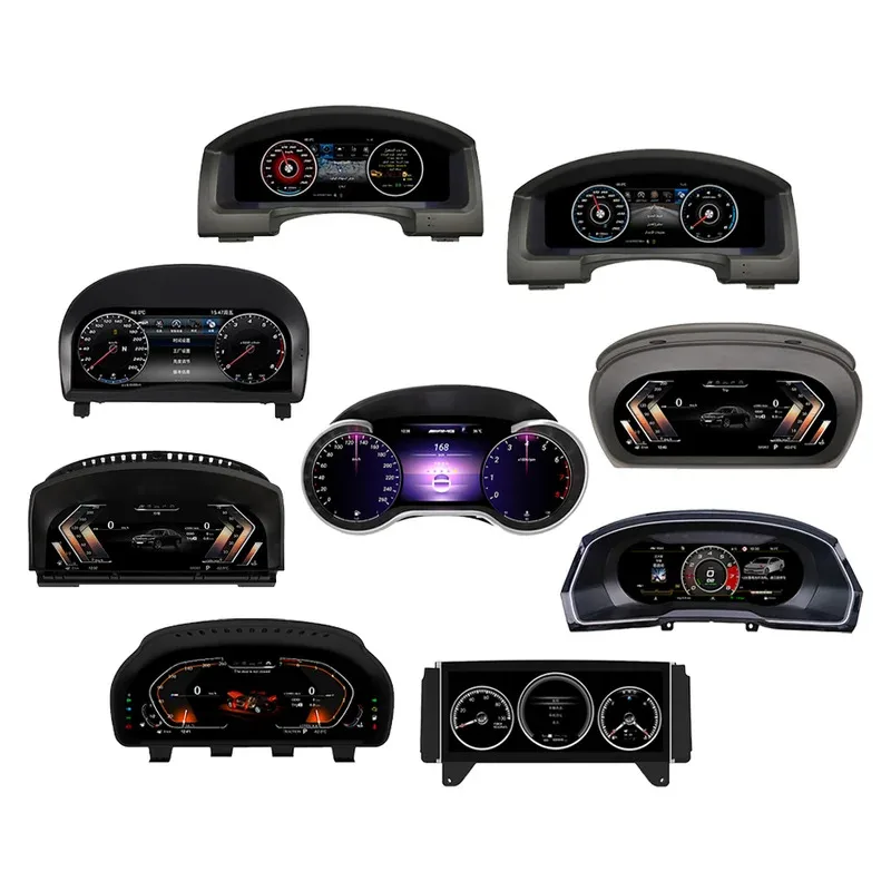 หน้าจอแสดงผลดิจิตอล LCD สำหรับมาตรวัดความเร็วแบบเสมือนจริง แผงหน้าปัดรถยนต์ ชุดหน้าจอ LCD อัจฉริยะแบบน้ำเต็ม