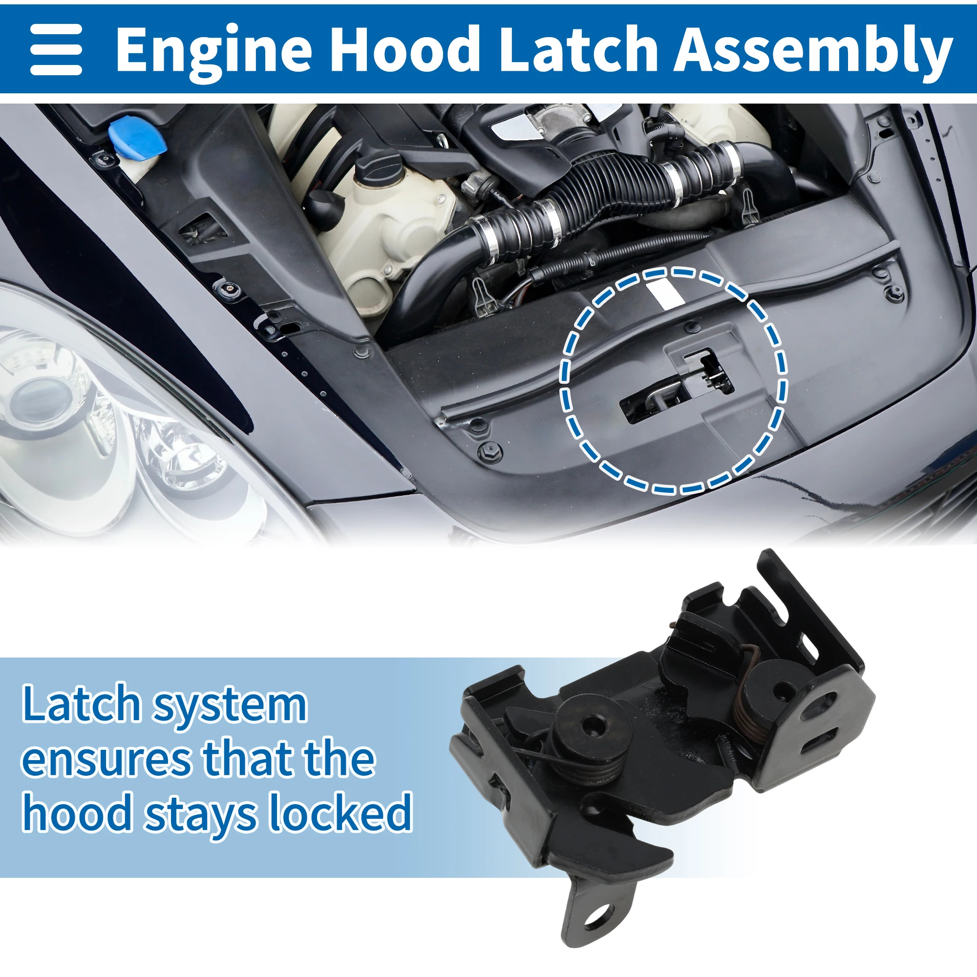 UXCELL Hood Latch Assembly for Mercedes-Benz C250 2012-2015 Engine Hood Latch Lock Release No.2048800260