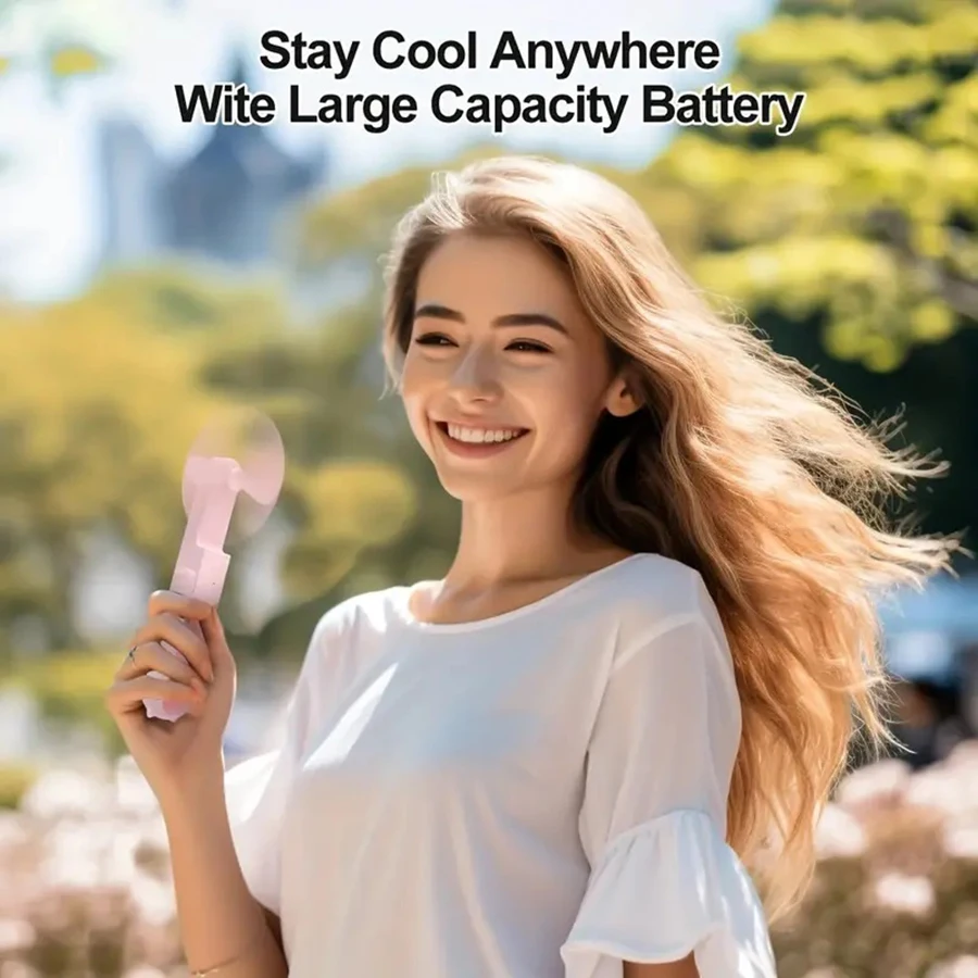 Portable Fan, Mini Fan, USB Rechargeable 3 Adjustable Speed, Foldable Handheld Personal Eyelash Fan for Girls Women,