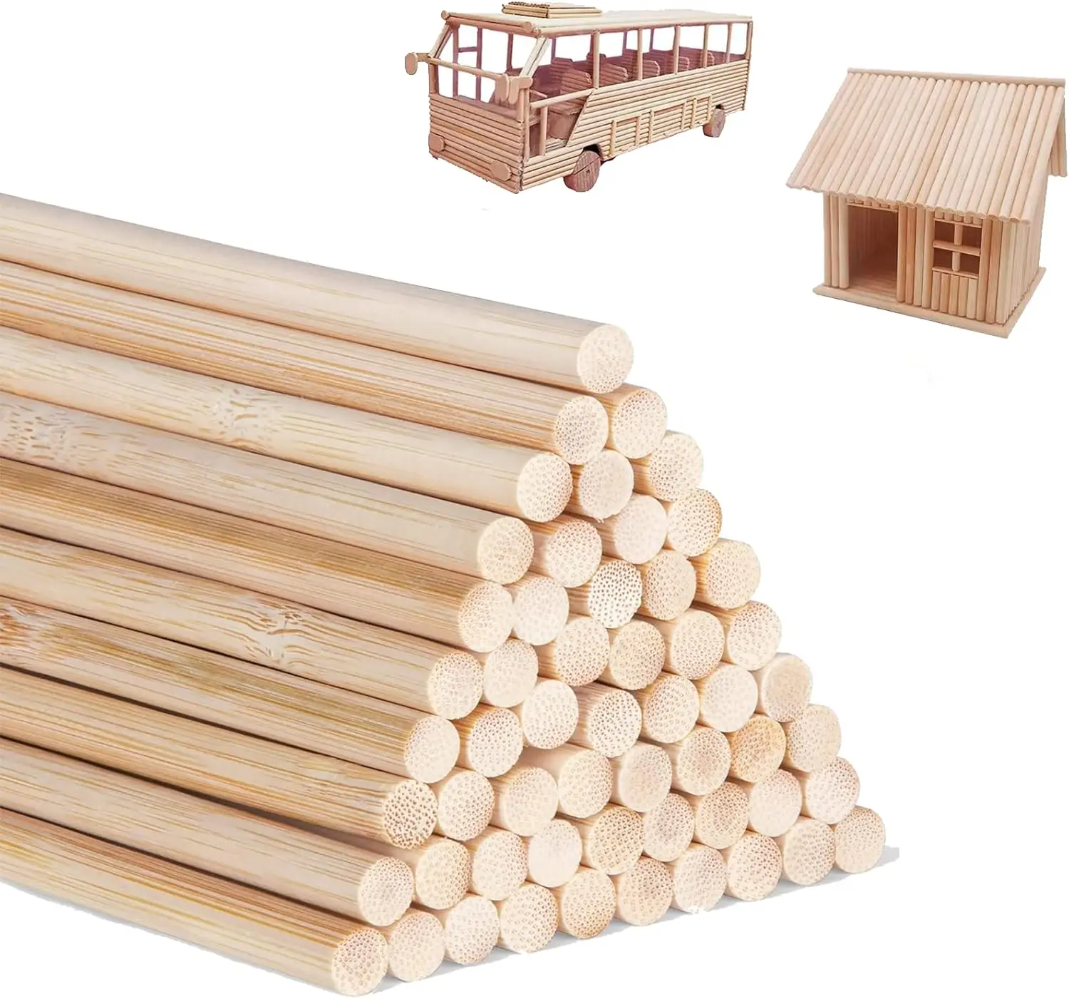 

1/2 x 48 дюймов, 50 шт., деревянные дюбеля, деревянные дюбели, деревянные дюбели - незавершенные бамбуковые палочки - для поделок и поделок - горячая распродажа