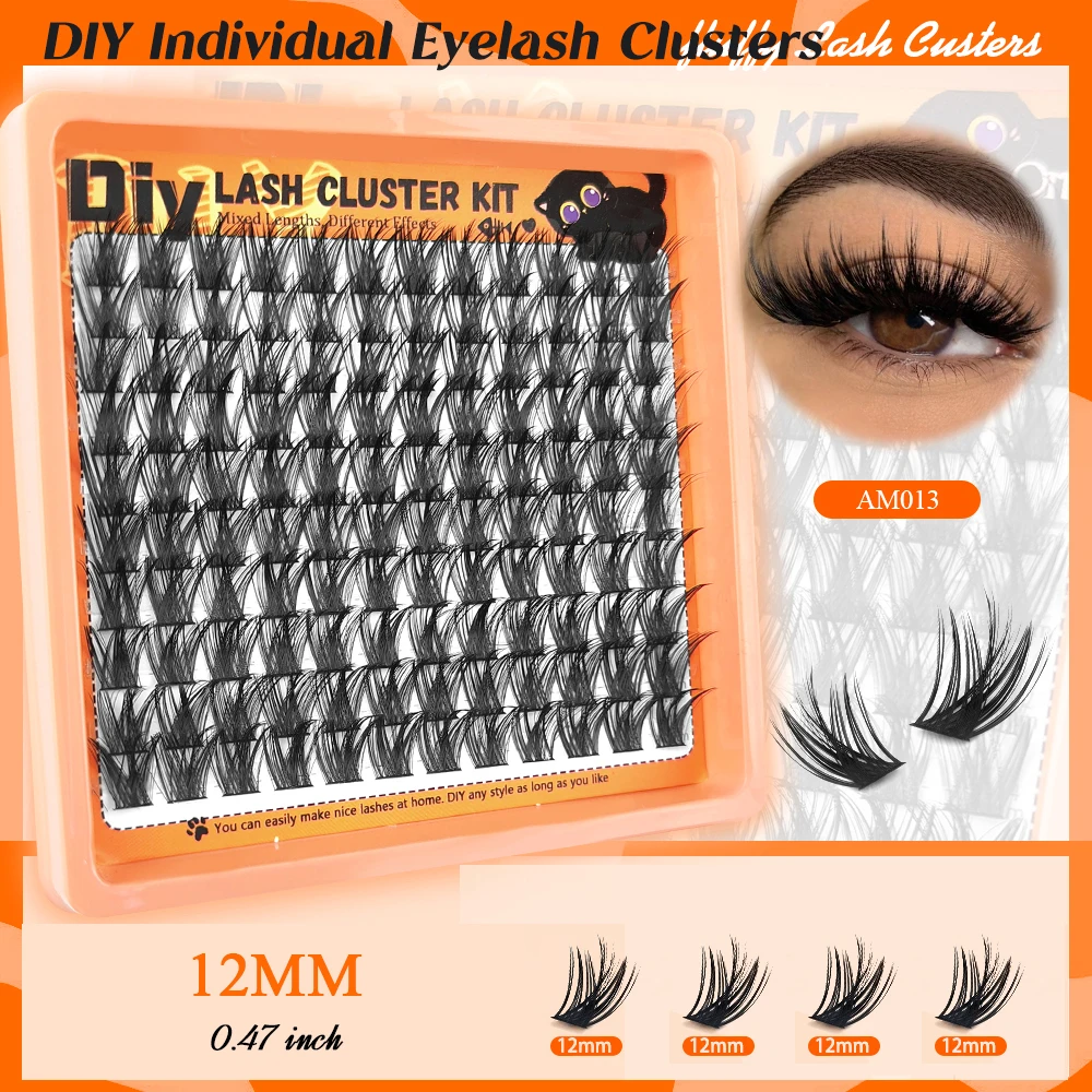 RED SIREN Segmentierte Einzelwimpern, Faux Mink Flauschige Manga-Wimpernbündel, Selbstklebende Künstliche Wimpern für Tägliches Make-up – Detail 9