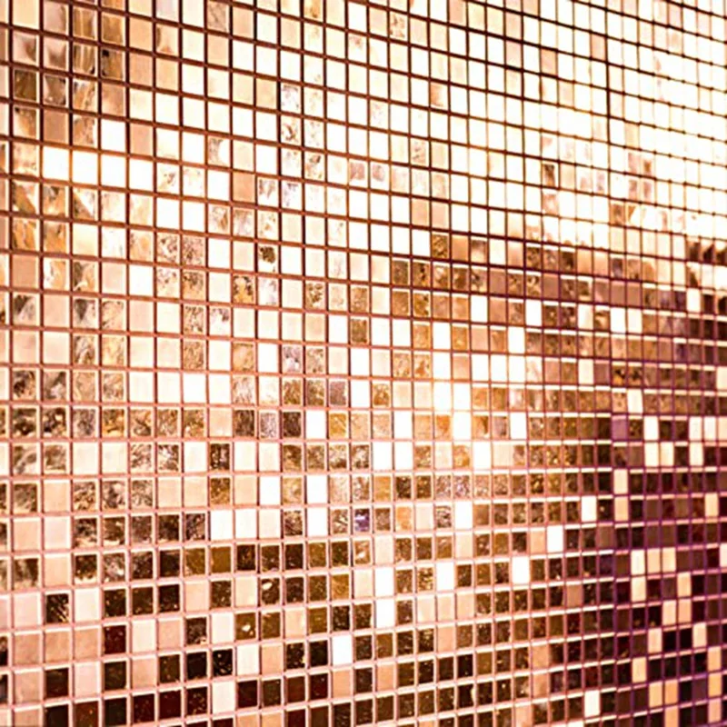 6000Pcs Self-Adhesive Mirrors Mosaic Tiles, 10 Sheets Glass Tile 5X5mm Glass Mirrors Mosaic Tiles Sticker (Rose Gold)