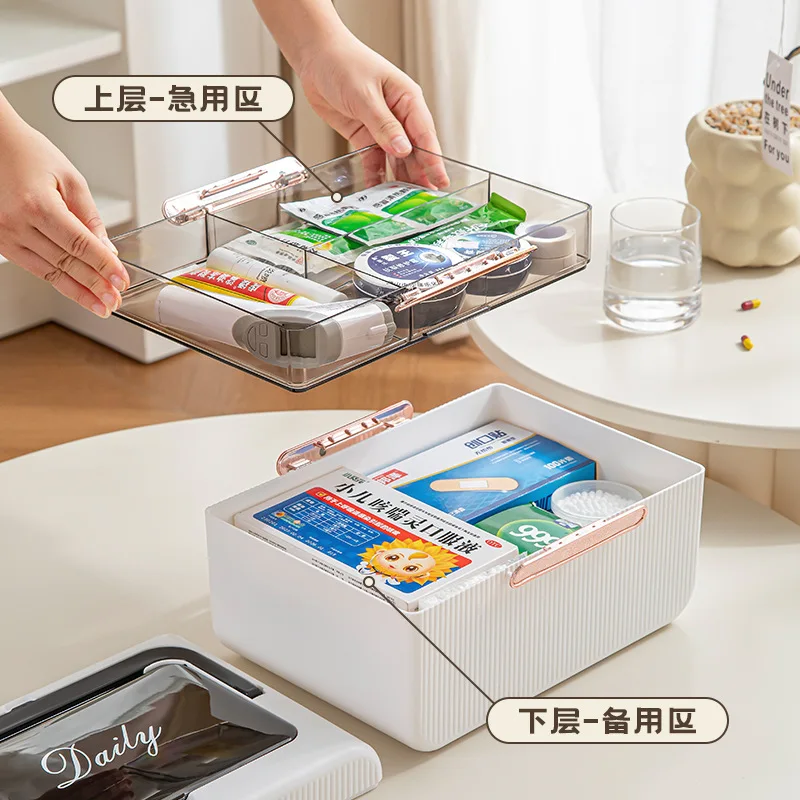 Medical medicine storage box baby multi-layer transparent