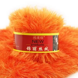 50g/Roll Long Hair Mink Phoenix Down Crude CashmKnitting/Coral Down Baby Wool Scarf Hat Thread