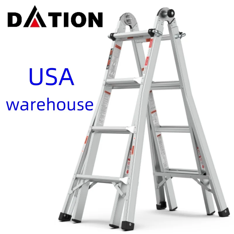 4 Step Ladder Durable Folding Aluminum Ladder Multipurpose Ladder ﻿