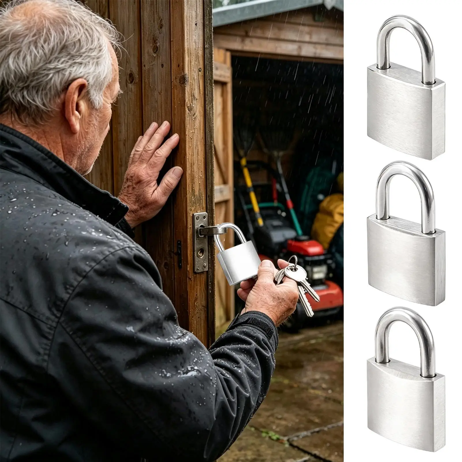 Heavy Duty Locks Waterproof Rustproof Metal Security Locker Heavy Duty Outdoor Padlock For Outdoor Gate Fence Shed Trailer Bike