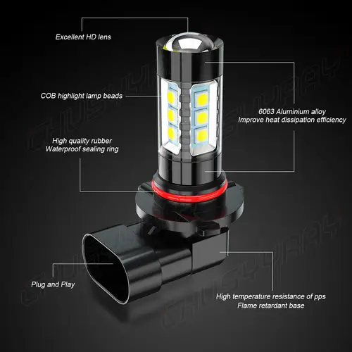 2PCS 9005 H10 9145 9006 HB4 LED Headlight Fog Light Bulb Kit High/Low Beam 6000K White High Power - Image 5