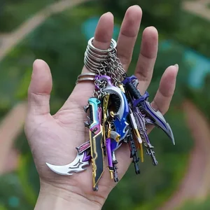 Metal Valoant Play Keychain Set, Refaver Kambit Knife, Metal Sword, Weapon Model, Pendant Gifts Toys 6 Main Mini Sword Sales - №6