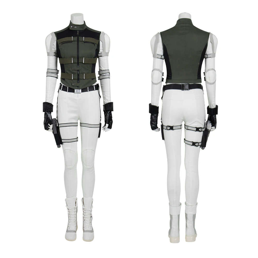 Woman Cosplay Costume Disguise Yelena Cosplay Jumpsuit White Jumpsuit Outfit Battle Suit with Vest Custom Made