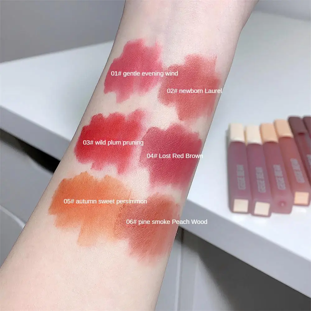 1/3/5PCS Błyszczyk do ust Air Lip Clay Velvet Texture Wodoodporna wodoodporna glinka do ust 2,5g Łatwa do pokolorowania nieprzywierająca glazura do ust Usta