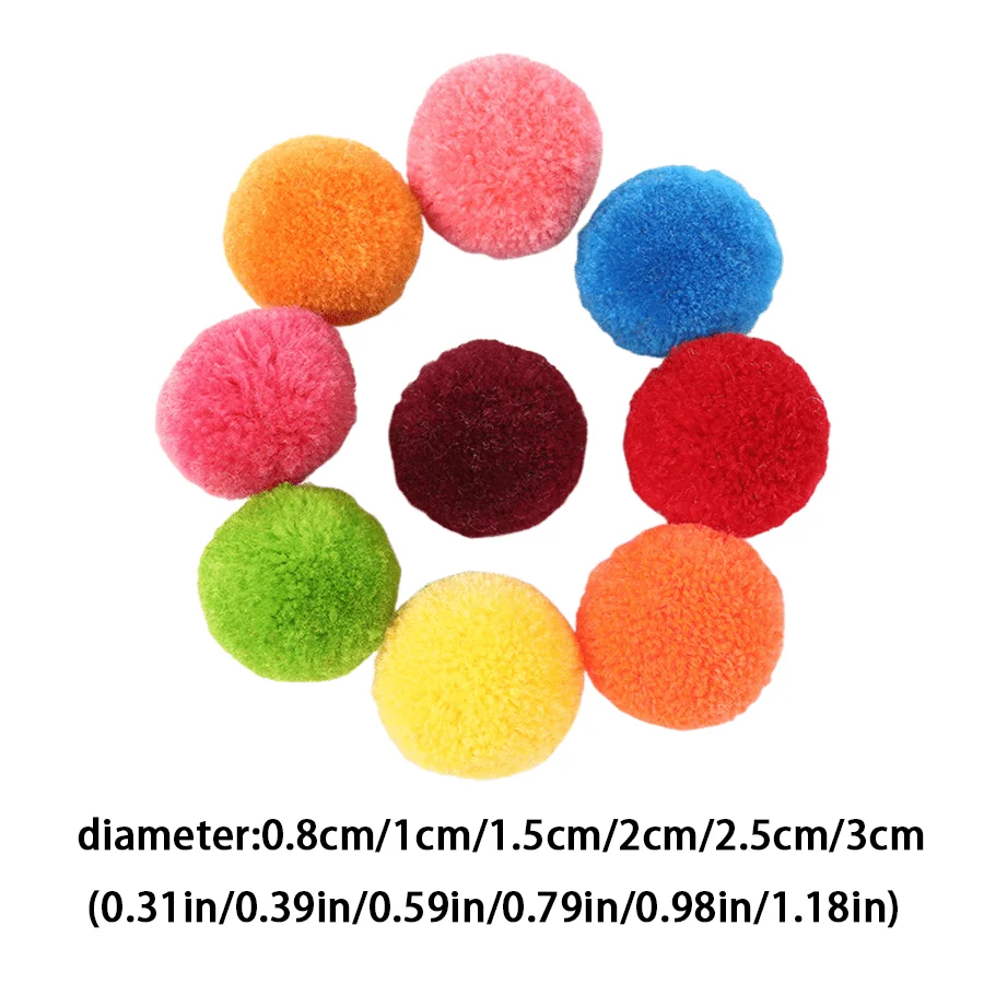145/345pcs Random Pom Poms Balls Soft Fluffy Craft Pom-poms Mixed Sizes Plush Fuzzy Pompoms for DIY Art Handmade Ornaments XJM