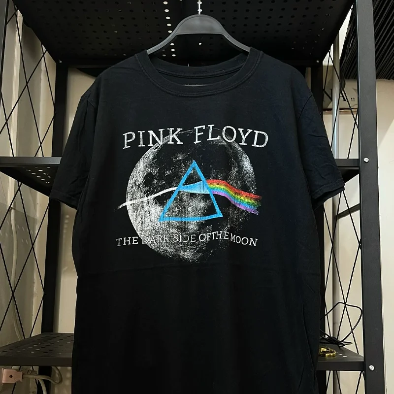 Men'S Fashion Pink Shirt - เสื้อยืดแขนสั้นวินเทจเรโทร Pink Floyd The Dark Side