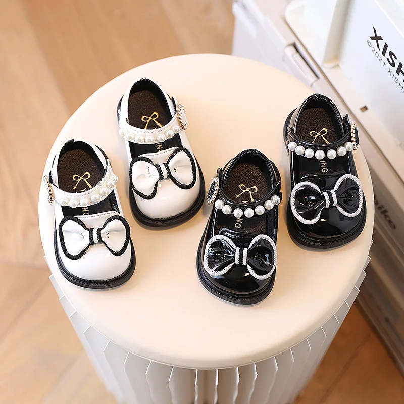 2024 Children\'s leather shoes Princess Shoes Spring and Autumn soft-soled non-slip baby toddler shoes Girls Baby Girls kids