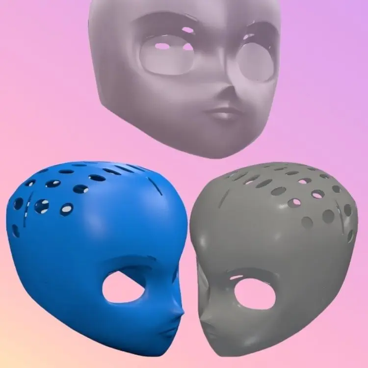3DPrinting Kigurumi Half Headband Lock Anime Cosplay Mask Accessories 3DHeadshell Props Real Person Wear Head Within 60cm