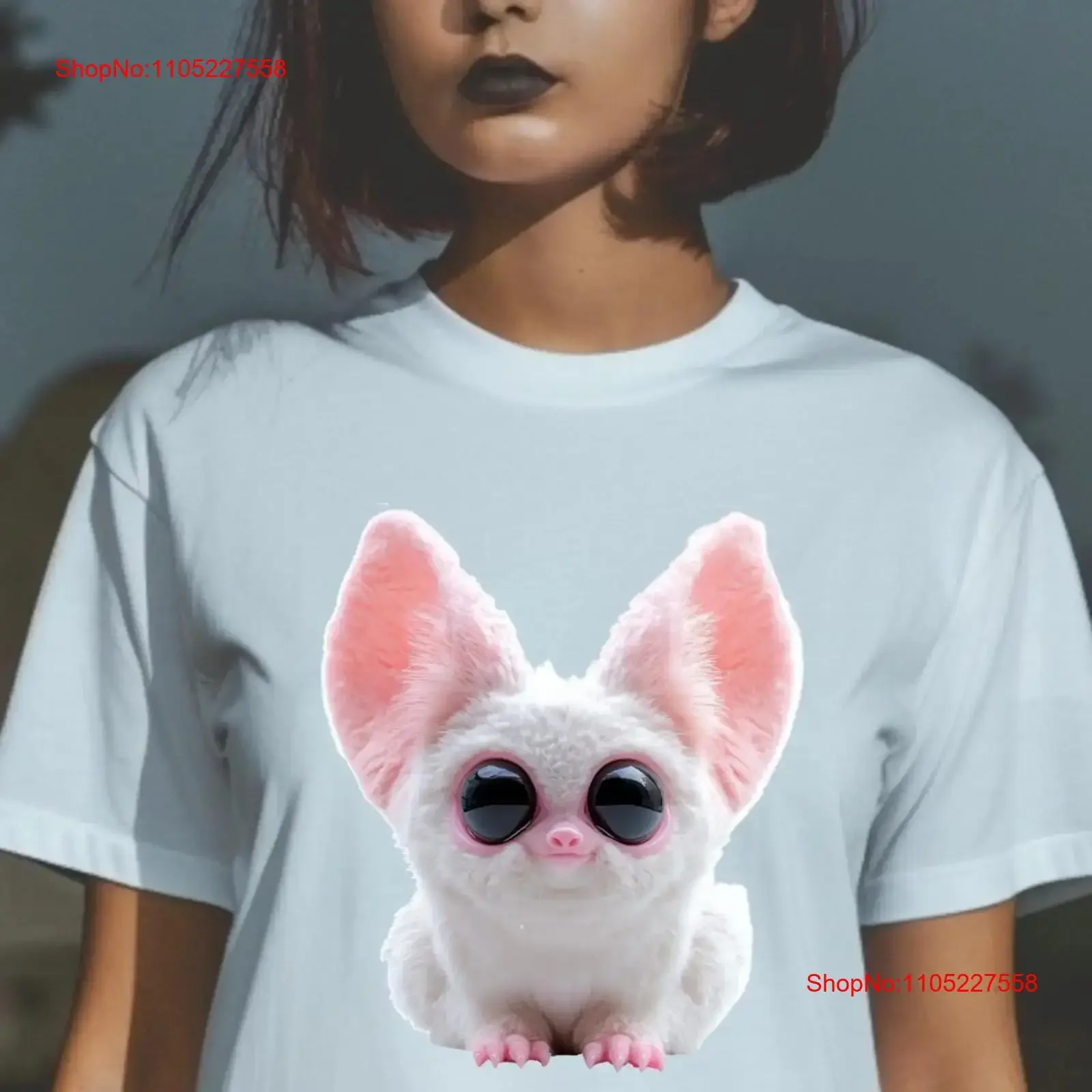 Cute Mutant Fennec Fox T Shirt Animal Lover Soft Style Top for Lovers White Fur Black Eyes vintage Washed homme Slightly