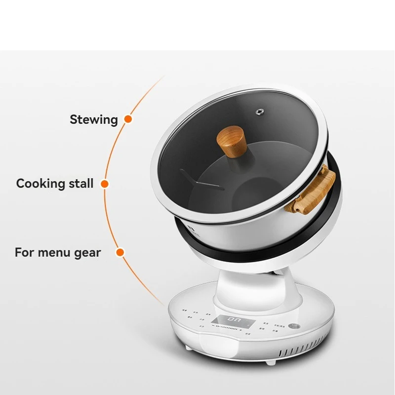 220V 110V Automatic Rotary Cooking Machine Multi-function Electric Stir Frying Machine Non-Stick Smart Stirring Wok Rice Cooker