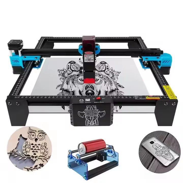 New 10W Automatic Diode Gantry Laser Engraving Machine 3D Feature for Acrylic Stone Metal Glass MDF Leather Materials