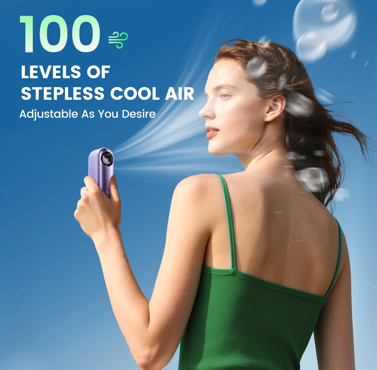 coldSky Portable Handheld Fan 1-100 Adjustable Speed Personal Turbo Fan 4000mAh Rechargeable Mini Fans for Women Travel Outdoor