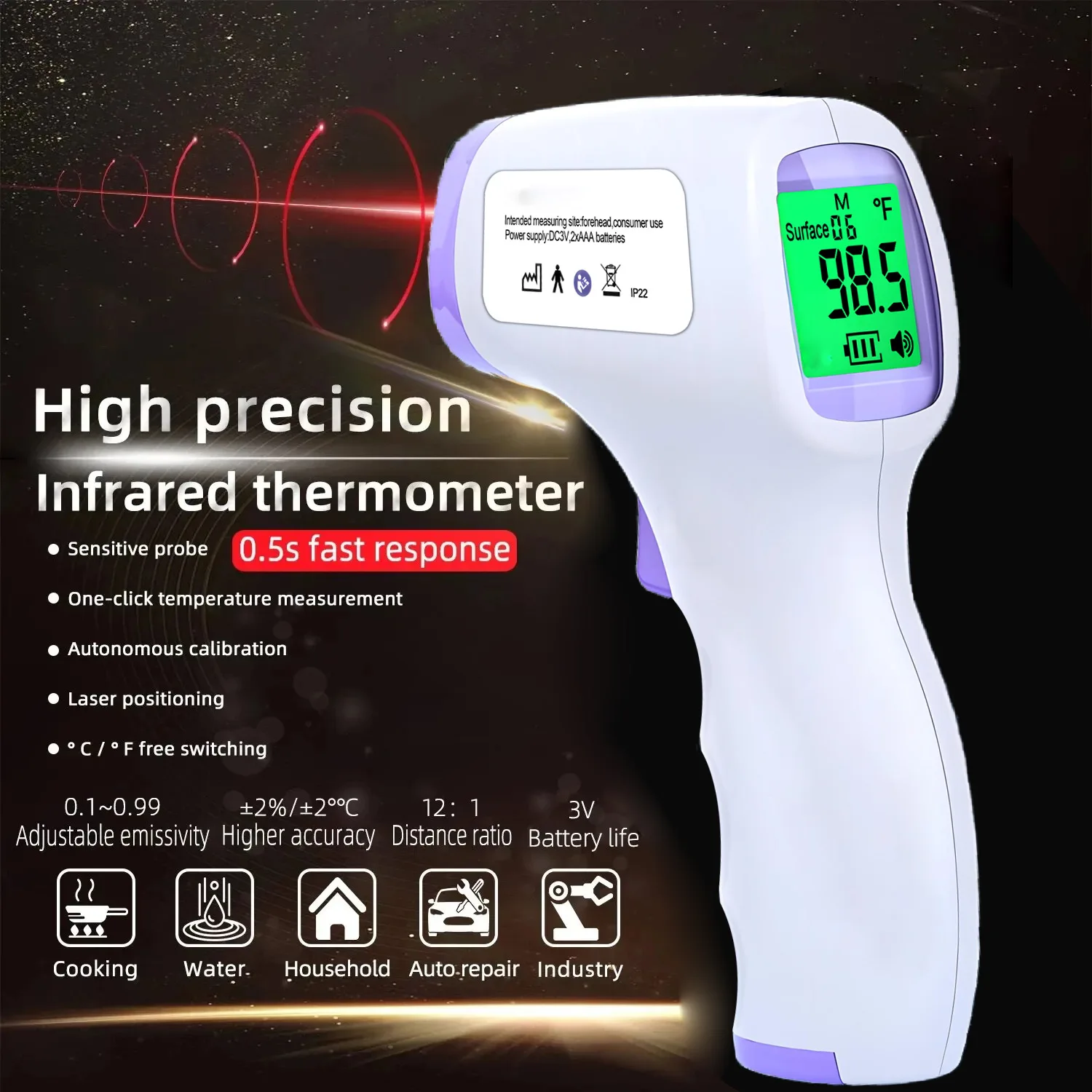 ALIWUZN Industrial Digital Thermometer Non-Medical Thermometer Temperature Tool thermometer