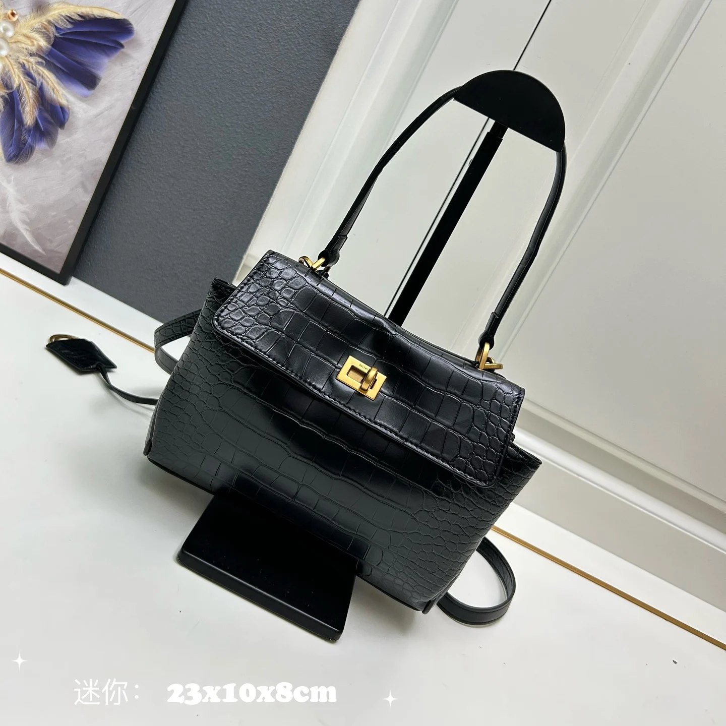 

Designer Rodeo Tote Bag high quality Crocodile Handbag for Women Gray Black Soft Calfskin with Shoulder Strap