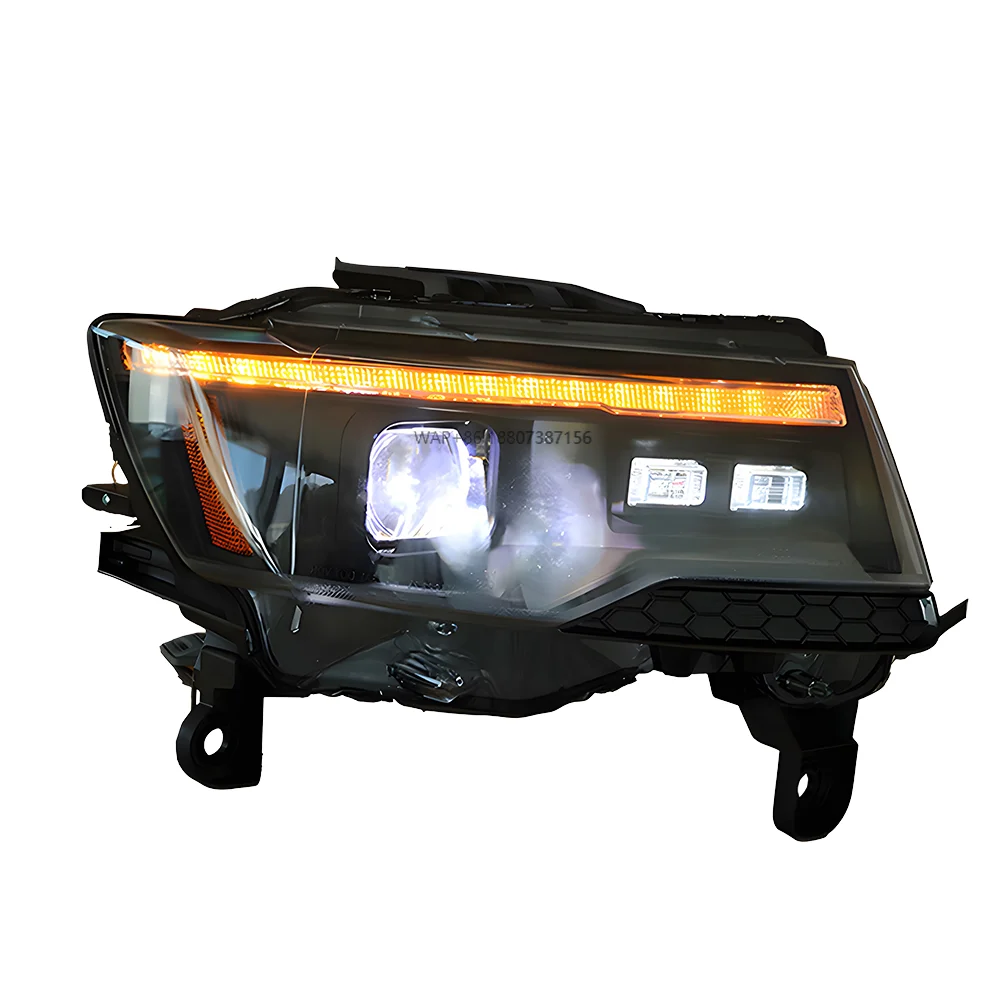 New Car Lights for Grand Cherokee 2014-2021 Auto LED Headlight Assembly 6500K Upgrade with Startup Effect Projector Lens