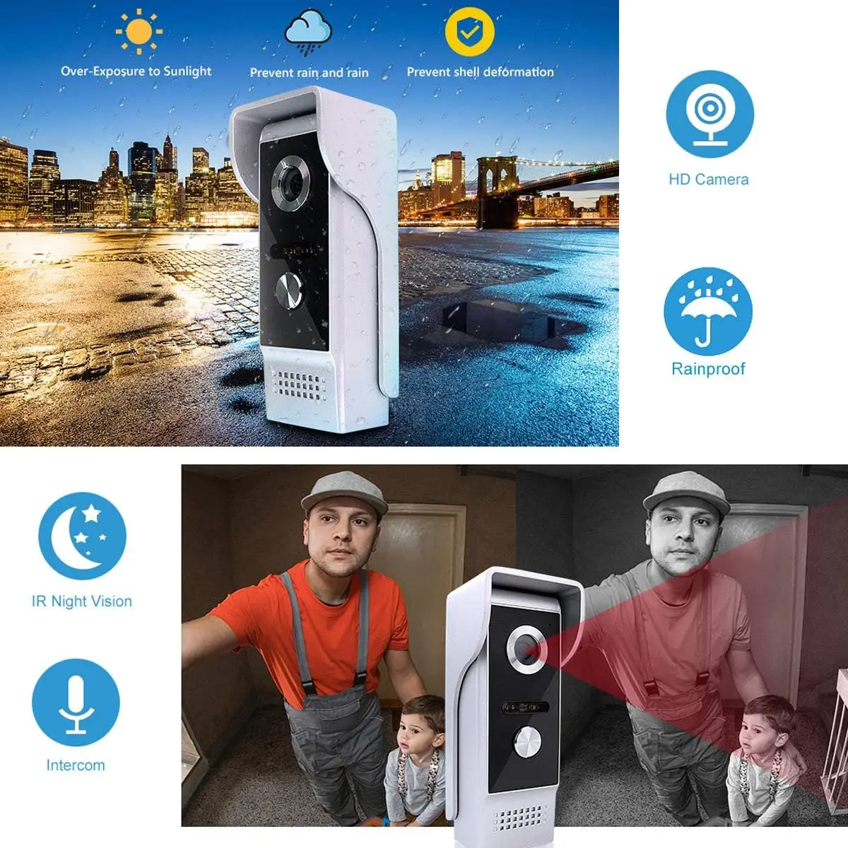 9" Tuya HD Video Door Phone Kits Password Unlock Door Access Control System 125KHz RFID Keypad Metal Case Doorbell System